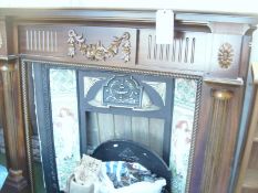 A fire surround with tile surround