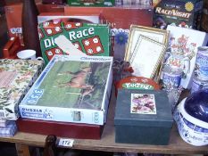 A quantity of games, picture frames etc