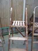 A wooden step ladder