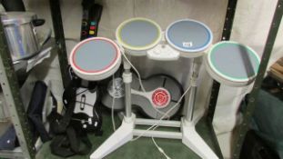 A quantity of musical instruments including digital drum kit
