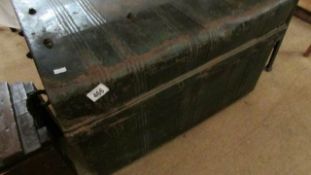 A tin trunk