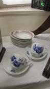 2 Royal Copenhagen cups and saucer and a quantity of oval dishes