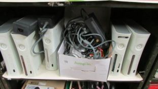 5 XBox 360's with accessories, a/f