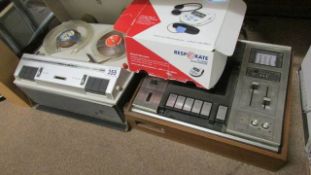 A reel to reel tape recorder and 2 other items