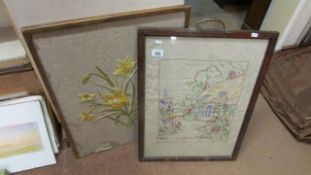 2 embroidered pictures