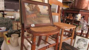 2 cane seated chairs