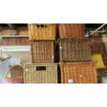 6 large wicker boxes and other basket ware