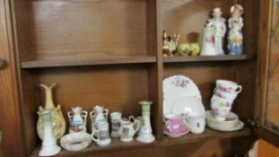 A mixed lot of china including figures