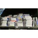 A shelf of in excess of 150 play station games