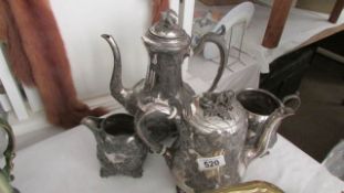 A 4 piece Victorian plated tea set