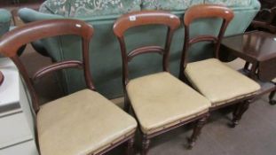 3 Victorian mahogany dining chairs