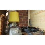 2 table lamps, telephone etc