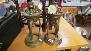 A pair of candleholders