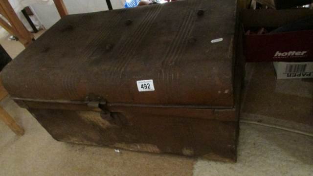 A tin trunk