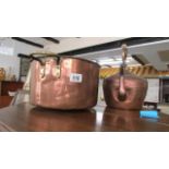 A copper kettle and a copper pan