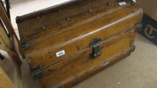 A tin trunk