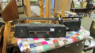 a Bush twin cassette recorder and a radio