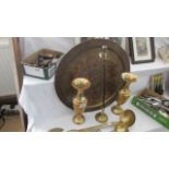 A mixed lot of brassware including oriental