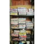 3 shelves of videos