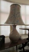 A table lamp with shade