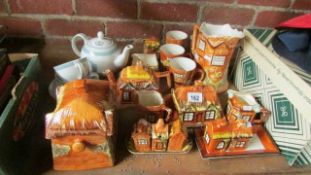A Queen Elizabeth tea for 2 set and a quantity of cottage ware