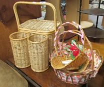 A quantity of basketware