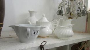 A mixed lot of white china items