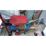 3 vintage childrens wheelbarrows