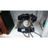 An old black telephone,