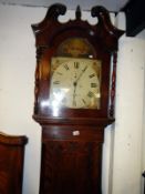 A large inlaid mahogany & oak 30 hour long case clock