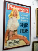 A framed and glazed original picture Goer poster featuring Diana Dors