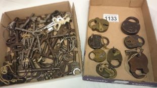 Quantity of old padlocks,