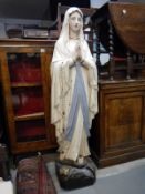 A plaster figure of The Virgin Mary reputedly from Cardiff traveler education service (TES) approx.