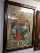 A framed & glazed picture of King George V & Queen Mary for the Indian Imperial Durbar,