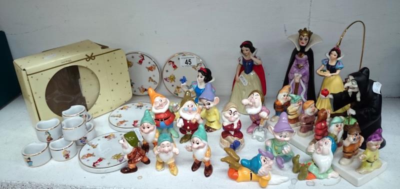 A collection of Snow White Disney characters collectables etc.