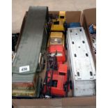 3 Tonka & 1 other pressed steel lorries