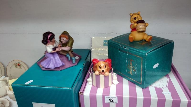 3 Walt Disney Classics collection characters including Winnie The Pooh, lady,