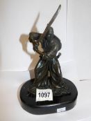 A Bronze figure of an Oriental warrior