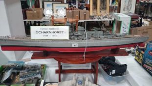 Remote control model of a German battleship 'Schaanhorst' a/f