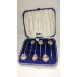 Cased set of 6 HM silver coffee spoons