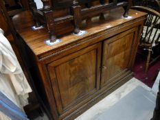Victorian mahogany 2 door cupboard with hidden drawers
