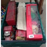 A box of mixed toys inc. A Team lorry, Coca Cola soft toys etc.