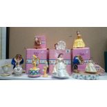 3 Schmid Beauty & The Beast music boxes & other Beauty & The Beast figurines etc.