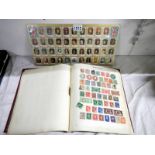 A stamp album containing world stamps
