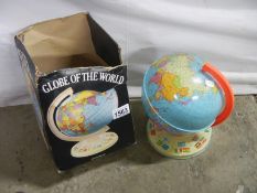 A boxed globe of the world