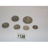 6 19th/20th century coins from Russia, USA, Italy,