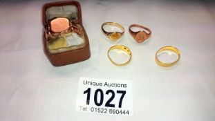 5 9ct gold rings 19g