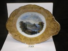 A 19th century Prattware hard paste dish 'The Two Anglers'