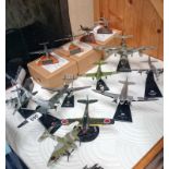 14 Good diecast aircraft models on stands