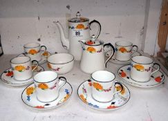 15 Piece floral coffee set by Hancocks china